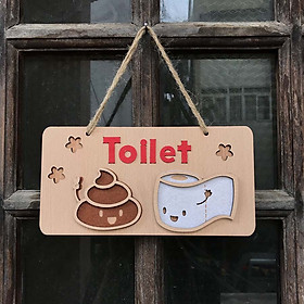 Biển gỗ treo cửa WC