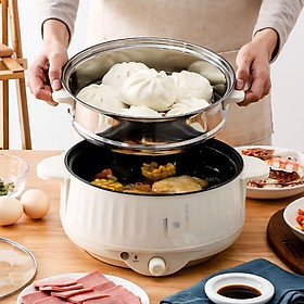 Mua Nồi lẩu điện 4L kèm xửng hấp inox 304 Mishio MK275