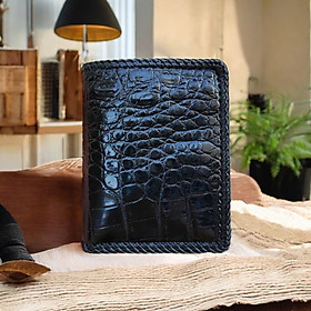 Ví cá sấu da bụng mềm. Đan viền thủ công siêu bền!