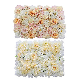 2x Fake Silk Rose Flower Wall Panels Wedding Party Hanging Floral Decoration