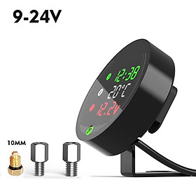 Motorcycle Voltmeter Time Temperature Display Table LED 5-in-1 Night Vision