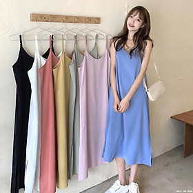 Váy Hai Dây Nữ, Đầm Dây Suông Nữ Chất Lụa Siêu Mát