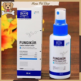 Xịt nấm ngứa, ve rận, ghẻ ngứa và viêm da cho chó mèo Fungikur (50ml)