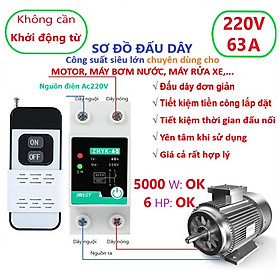 Mua Bộ điều khiển từ xa công suất lớn 63A 5000w 1000m bật tắt thiết bị điện công suất lớn không cần khởi động từ