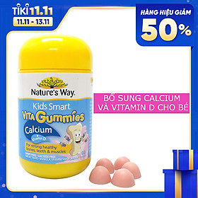 Nature's Way Vita Gummies Calcium + Vitamin D - Kẹo mềm bổ sung Canxi và Vitamin D3 cho bé.