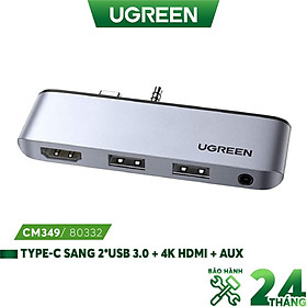 Mua Bộ chuyển đổi đa năng UGREEN 80332 Type-C sang HDMI  Hub USB 3.0  Audio 3.5mm cho Surface Go - Hàng nhập khẩu chính hãng