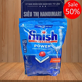 Viên rửa bát Finish all in one 100 viên với 10 chức năng tích hợp trong 1, viên finish dùng cho máy rửa bát chén nhập khẩu chính hãng