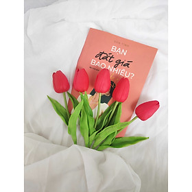 Combo 10 cành hoa tulip silicon mềm đẹp y thật trang trí phòng khách sang trọng