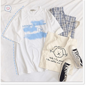 Áo Thun Tay Lỡ LOOKING FOR DREAM Form Rộng Ulzzang Unisex AQA1807 24 aomifashion