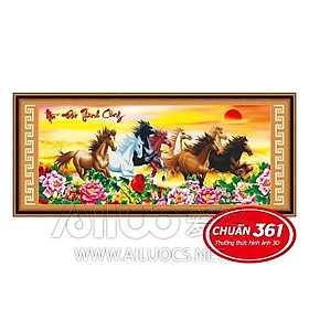 Tranh thêu chữ thập 3d Mã đáo thành công - hoa mẫu đơn chưa thêu