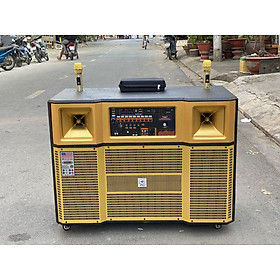 Loa kéo di động MTMax BK22 - Dàn karaoke ngoài trời bass 4 tấc đôi ngang, 2 treble - Loa khủng long công suất đến 6000W - Kèm 2 micro UHF - Đầy đủ kết nối Bluetooth, AV, USB, SD card, TWS - Thùng gỗ cao cấp cho âm thanh mạnh mẽ, chân thực - Hàng nhập khẩu