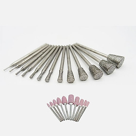 Mua Bộ 13 mũi mài phủ kim cương hình trụ đa dạng cán chân 2.35ly tặng 3 mũi đá cán 2.35ly