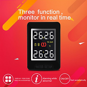 For Toyota CAREUD U912 Auto Wireless TPMS Tire Pressure Monitoring System with 4 Sensors LCD Display Embedded Monitor