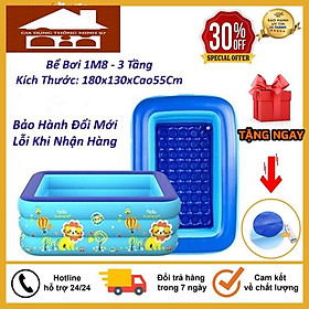 Mua Bể Bơi Phao Kích Thước 1M8 ( 180x130xCao55Cm ) 3 Tầng Cho Bé  Hàng Loại 1 Có Đáy Chống Trượt