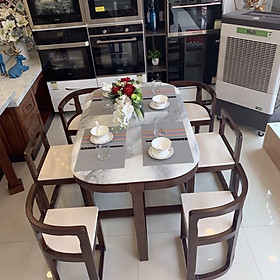 Mua Bộ bàn ăn mặt đá thông minh xếp gọn 6 ghế 1M3 | Tiki Mua Bộ Bàn Ăn Mặt Đá Thông Minh Xếp Gọn 6 Ghế 1M3 | Tiki