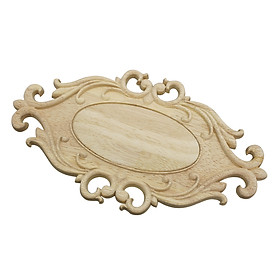 Exquisite Wood Carved Applique Frame Onlay Furniture Decoration Unpainted Door Wardrobe Cabinets Windows Decor