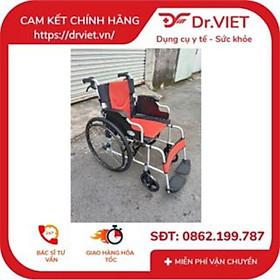 Xe lăn cao cấp Lucass X-600- Xe lăn có tay thắng cho người đẩy, gấp gọn, bánh xe sau có phản quang, bánh xe chống lật