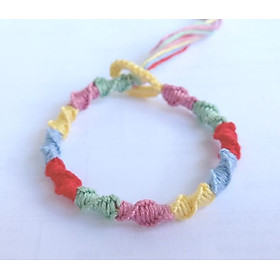 Vòng tay vòng chân may mắn-xoắn ốc colorful-Wendy-Friendship bracelet-Vòng tay tình bạn-handmade DIY
