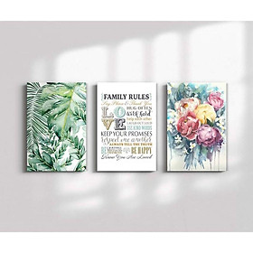 Mua Bộ 3 tranh canvas hoa lá 40x60 tràn viền