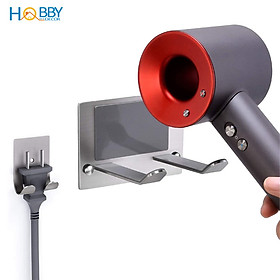Mua Giá treo máy sấy tóc và phích cắm HOBBY Home Decor MS3PC dán tường gạch men - chuẩn Inox 304 và kèm keo dán