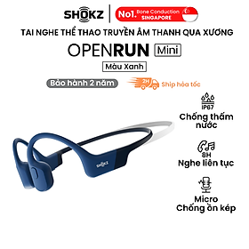 Mua Tai Nghe Bluetooth Thể Thao Dẫn Truyền Âm Thanh Qua Xương SHOKZ OPEN RUN MINI S803 Màu Xanh - Hàng Chính Hãng
