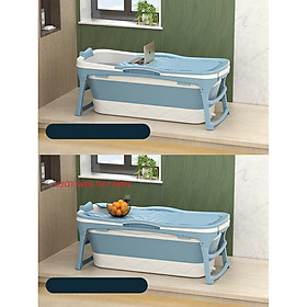 Mua Bồn tắm gấp gọn dùng cho cả gia đình loại có nắp giữ nhiệt nhiều size để lựa chọn - chậu  tắm silicon cao cấp-hàng chính hãng