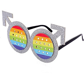 Fun Women Cross Men Gay Funny Glasses Arrow Novelty Rainbow Six-Color Glitters Logo Eyewear for Halloween Parties