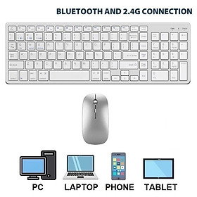 Bộ Bàn phím chuột không dây K835 - pin sạc - đa kết nối bluetooth 5.0 + 3.0 + Usb wireless 2.4g hàng nhập khẩu