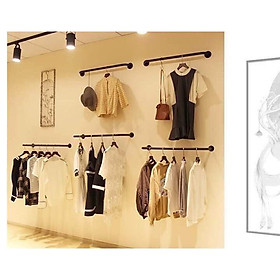 Mua giá treo quần áo  kệ treo quần áo bằng kim loại hình chứ u bắn tường  sơn màu đen kích thước 1m 1m2 1m5