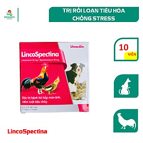 Vemedim LincoSpectina trị nhiễm trùng đường hô hấp và tiêu hóa cho cho chim, gà cảnh, chó, mèo, hộp 10 viên/hộp 50 viên