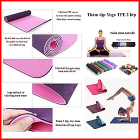 Thảm Yoga 2 Mặt Cao Cấp (173cm x 61cm x 6mm) Giao Màu Ngẫu Nhiên