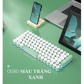 Mua Bàn phím LANGTU OG80 nút tròn thiết kế độc lạ có đèn led viền RGB với 3 cách kết nối cực kỳ tiện lợi - Hàng Chính Hãng