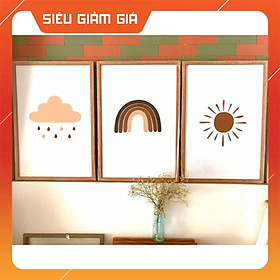 Mua Tranh vẽ sơn dầu bộ 3 cách điệu thiên nhiên hiện đại kích thước 40*60