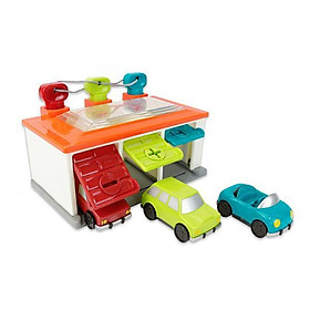 Gara để xe 3 màu dòng Battat B.Toys - Lam-lục-đỏ (kiểu mẫu ngẫu nhiên)