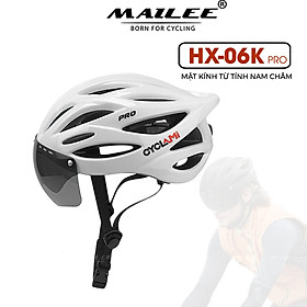 Mũ Bảo Hiểm Đạp Xe CYCLAMI HX-06K PRO với Kính Gió Từ Tính Nhựa ABS/PC cao cấp, lót EPS chống va đập, kính gió từ tính - Mai Lee