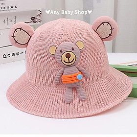 Nón rộng vành cho bé trai bé gái siêu xinh hình gấu cute nhiều màu xinh yêu(hàng có sẵn)