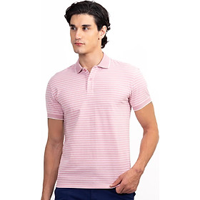 Áo Polo Nam Dệt Sọc Novelty NATMSNMCSR191047N - Hồng Trắng