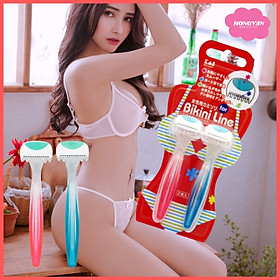 Bộ 4 dao cạo an toàn cao cấp vùng bikini thương hiệu Kai Nhật Bản tặng 2 zipper 10cm