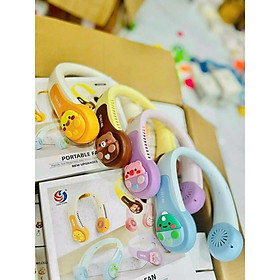 Mua Quạt Đeo Cổ Hình Thú Wind 3D  Quạt Quàng Cổ Không Cánh Mini Cute Sạc Tích Điện USB 3 Cấp Độ Gió Siêu Mát (Giao ngẫu nhiên) - Hàng chính hãng