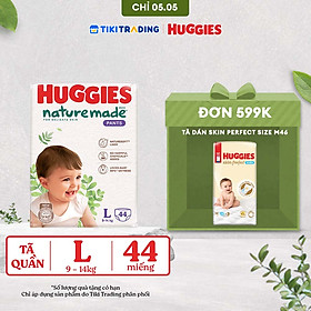 Tã/bỉm quần Huggies Naturemade M58/L44/XL38/XXL26