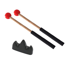 2 Pieces Percussion Drumsticks with Holder Multifunctional for Black