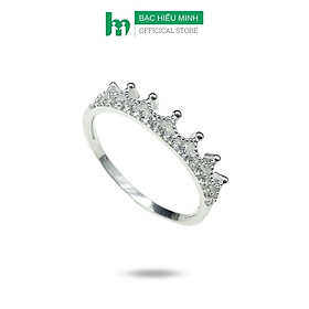 Nhẫn Nữ Bạc 925 Vương Miện Đính Đá Nhân Tạo Cao Cấp Sáng Đẹp Chính Hãng Bạc Hiểu Minh NU512
