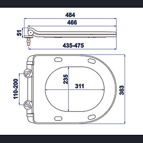 Nắp nhựa bồn cầu rơi êm HA41(nắp đóng êm)