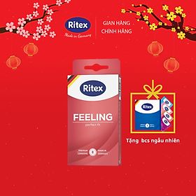 Hình ảnh Bao cao su Ritex Feeling, siêu mỏng ôm sát, hộp 8 chiếc