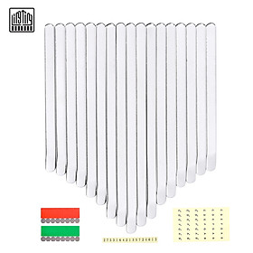 LINGTING 17 Kalimba Keys Thumb Piano Keys Replacement Kit Manganese Steel with Stickers for 17 Key B/C Major Kalimba