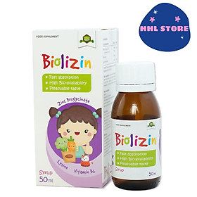 Biolizin Kẽm Zinc Lysine Cho Bé Biếng Ăn,Bổ Sung Vitamin B6 Siro Ăn Ngon,Tăng Cường Đề Kháng 