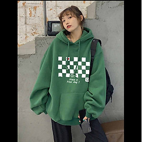 Áo hoodie nam nữ nỉ ngoại ulzzang unisex cặp đôi hàn quốc dày mịn chống nắng in hình bàn cờ