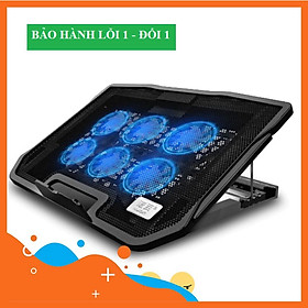 Mua Đế Tản Nhiệt  Cho Laptop  Macbook Với 2 Cổng USB 6 Cánh Quạt Tản Nhiệt Êm Ái