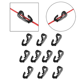 10-Pack Outdoor Camping Tent Hooks, Canopy Windproof Hook, Plastic Shock Cord Clasp Hook for Camping Canopy Backpacking Awning