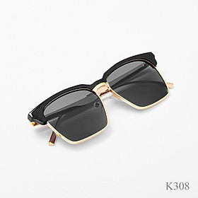 Kính thời trang nam nữ, Mắt kính râm đen gọng kim loại cao cấp K308 thu_sam_shop